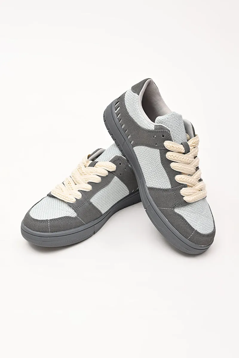 Grey Textured Sneakers