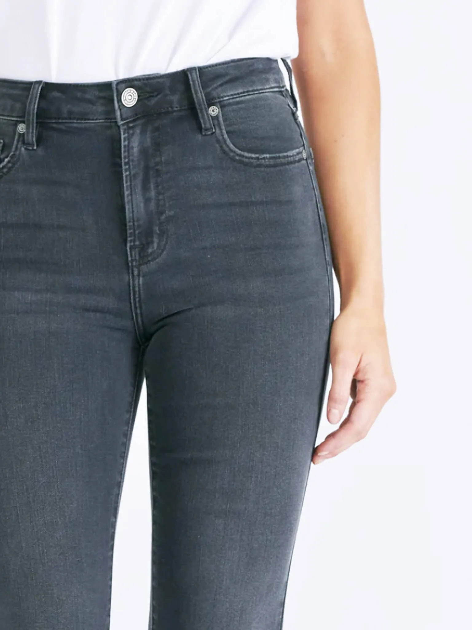 Happi Black Frayed Hem Cropped Flare Jean