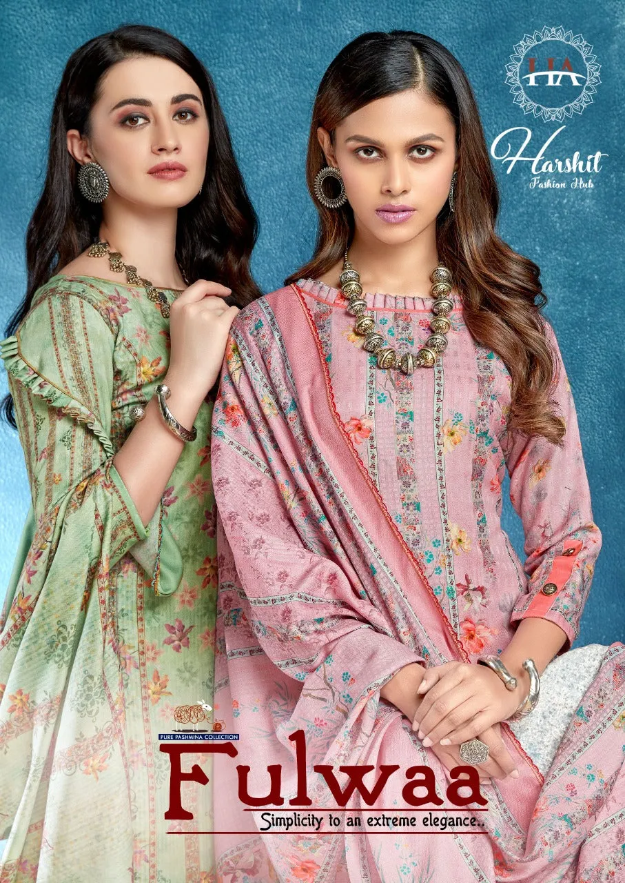 Harshit Fashion Hub Launched Fulwaa Pure Pashmina Printed Fancy Designer Salwar Kameez