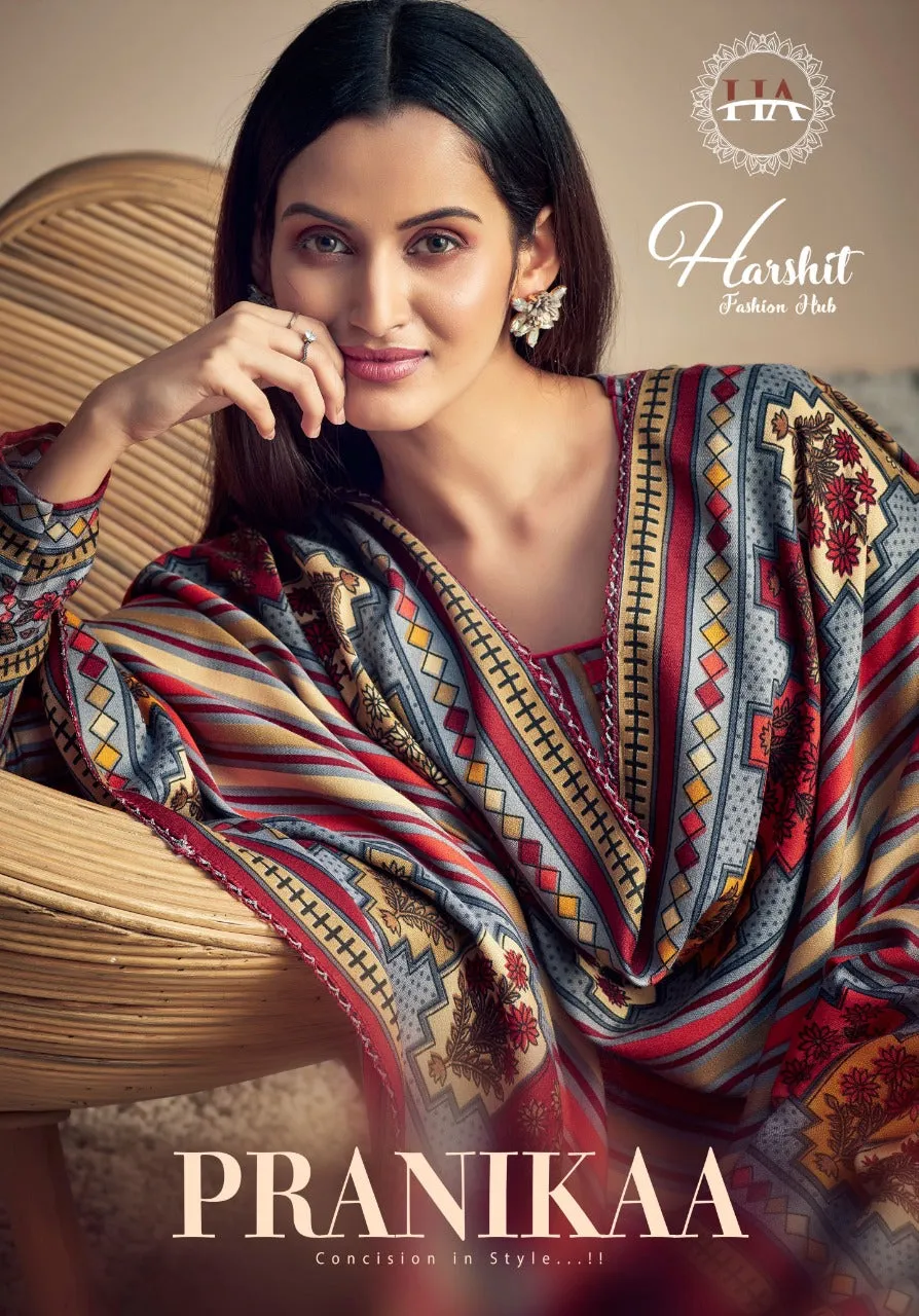 Harshit Fashion Hub Presents Pranikaa Pashmina Printed Casual Wear Salwar Kameez
