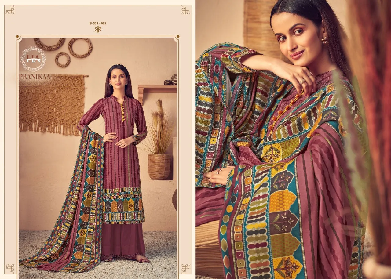 Harshit Fashion Hub Presents Pranikaa Pashmina Printed Casual Wear Salwar Kameez