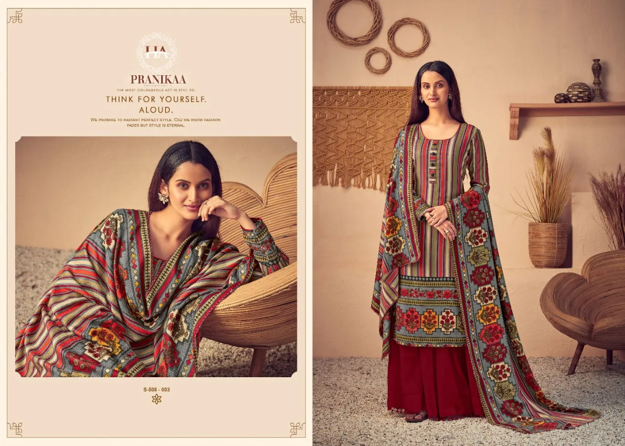 Harshit Fashion Hub Presents Pranikaa Pashmina Printed Casual Wear Salwar Kameez