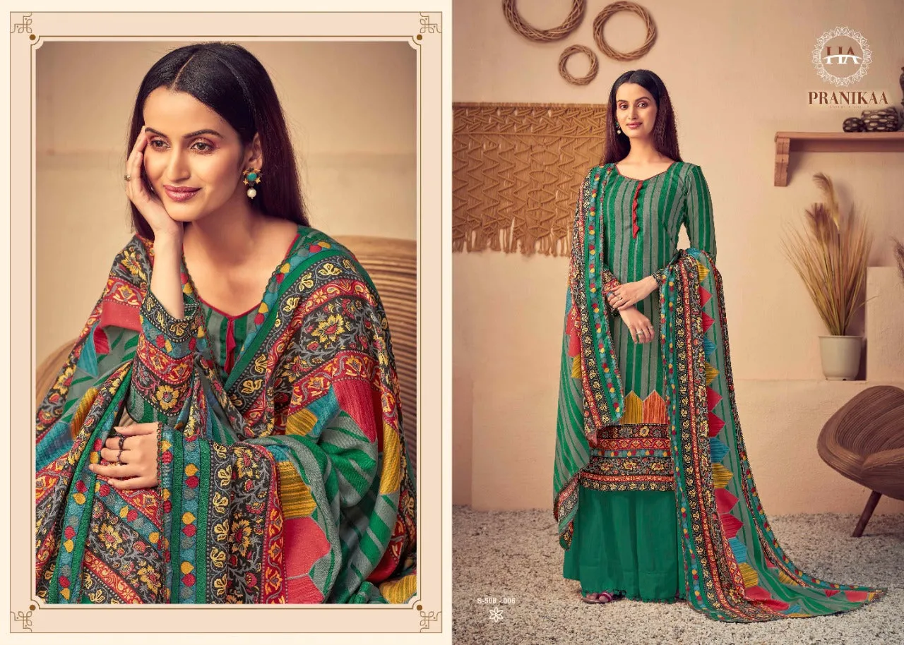 Harshit Fashion Hub Presents Pranikaa Pashmina Printed Casual Wear Salwar Kameez
