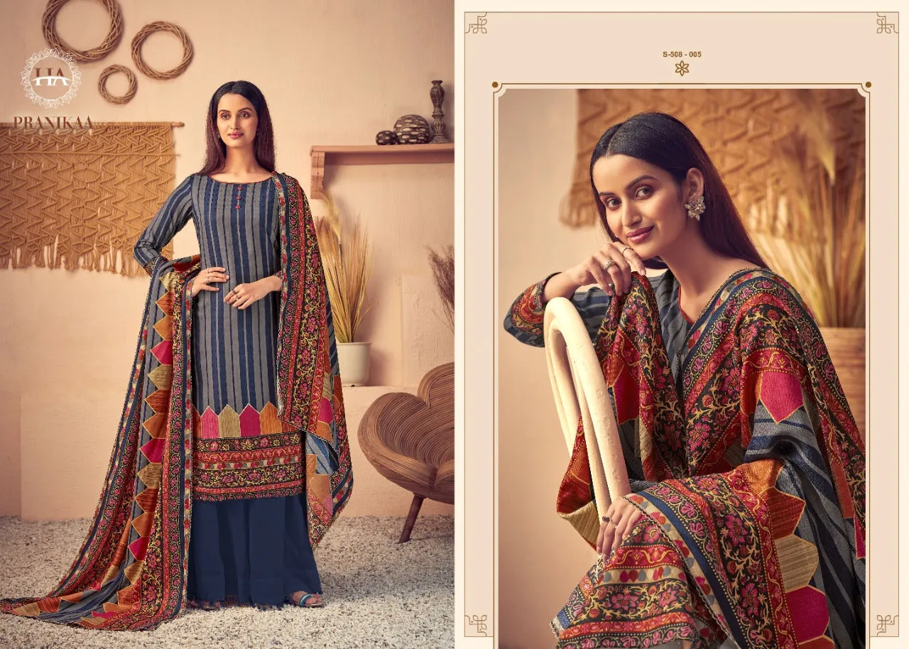 Harshit Fashion Hub Presents Pranikaa Pashmina Printed Casual Wear Salwar Kameez