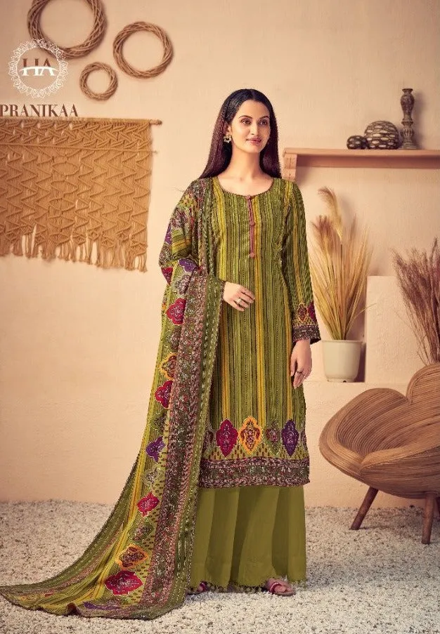 Harshit Fashion Hub Presents Pranikaa Pashmina Printed Casual Wear Salwar Kameez