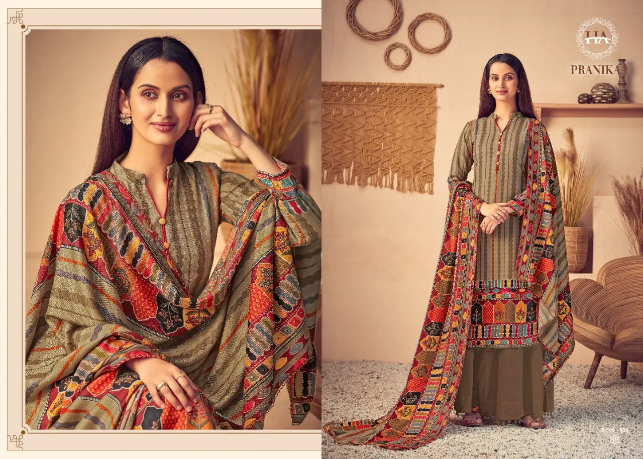 Harshit Fashion Hub Presents Pranikaa Pashmina Printed Casual Wear Salwar Kameez