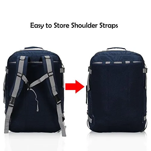 Hynes Eagle 38L Flight Approved Weekender Carry on Backpack Blue