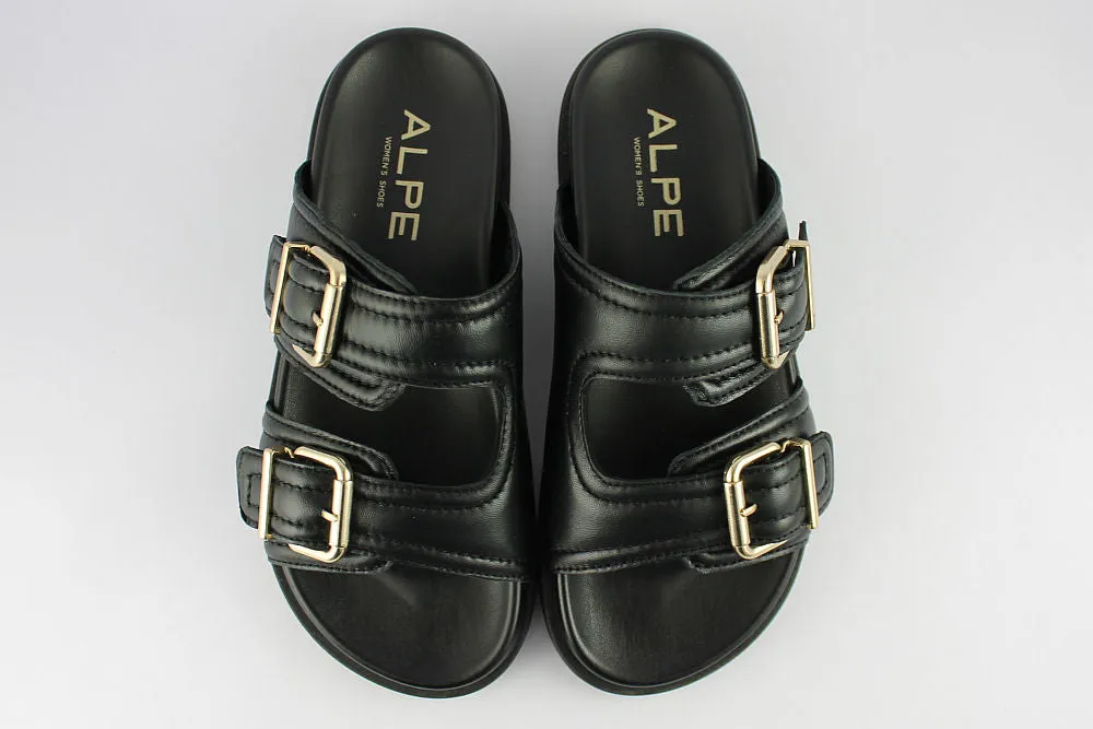 'Jene' Slip-on Sandals in Black