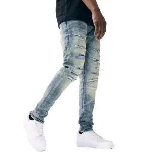 JORDAN CRAIG SKINNY FIT CRUSHED JEANS - DESERRT STORM
