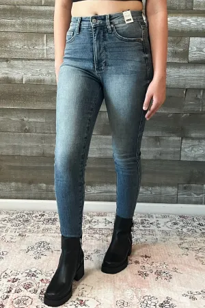Judy Blue High Waist Tummy Control Top Contrast Wash Skinny Jeans