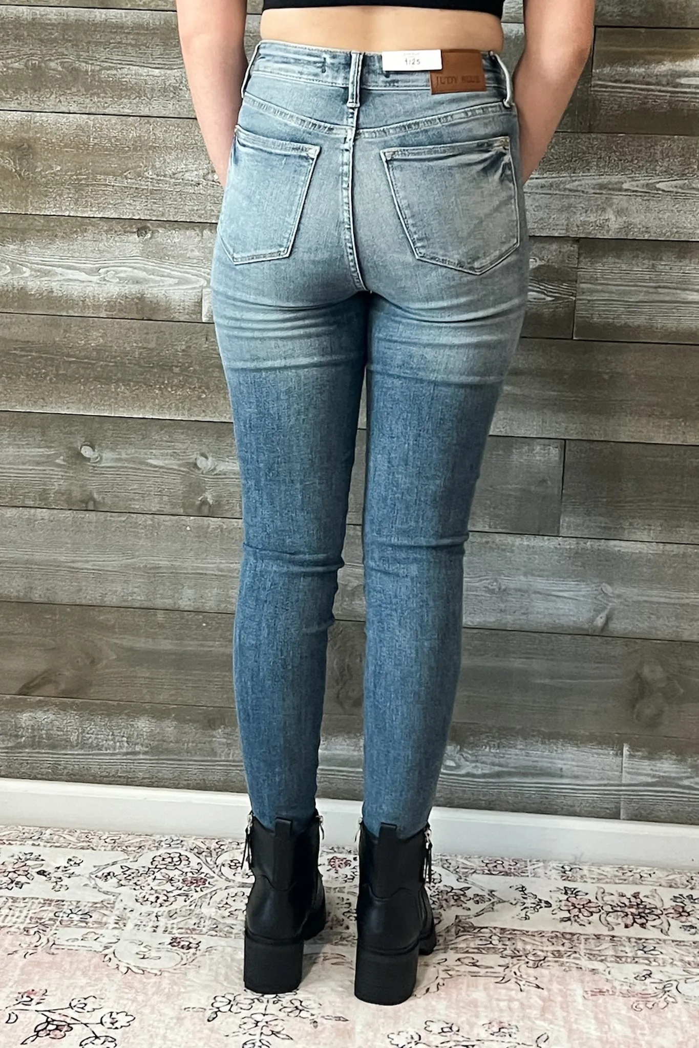 Judy Blue High Waist Tummy Control Top Contrast Wash Skinny Jeans