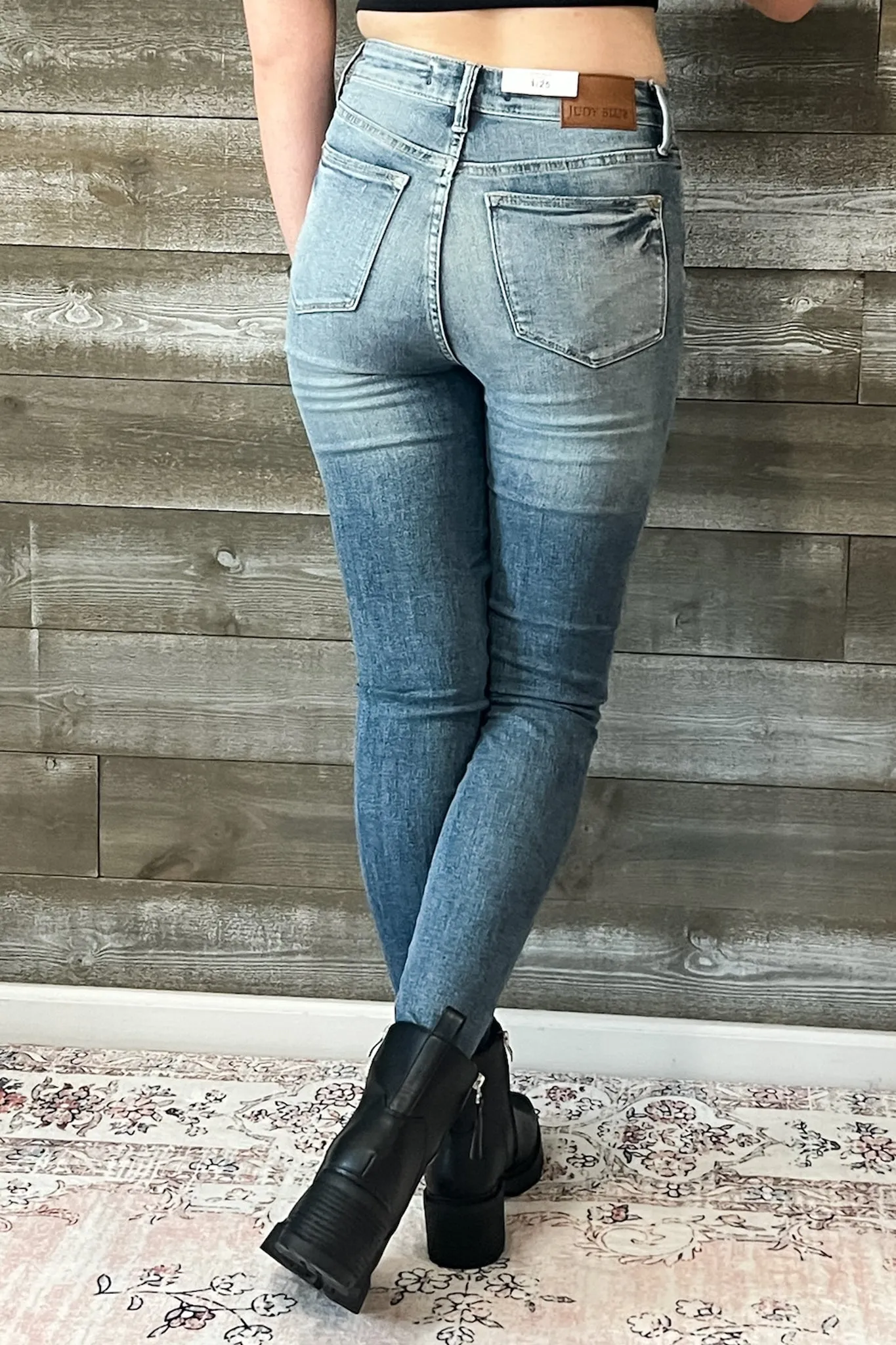 Judy Blue High Waist Tummy Control Top Contrast Wash Skinny Jeans