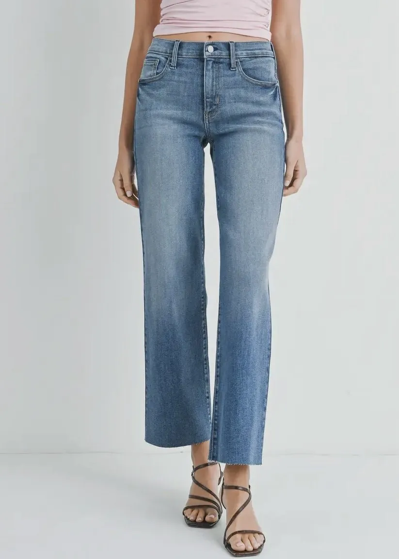 Just Black Medium Wash Slim Palazzo Jean