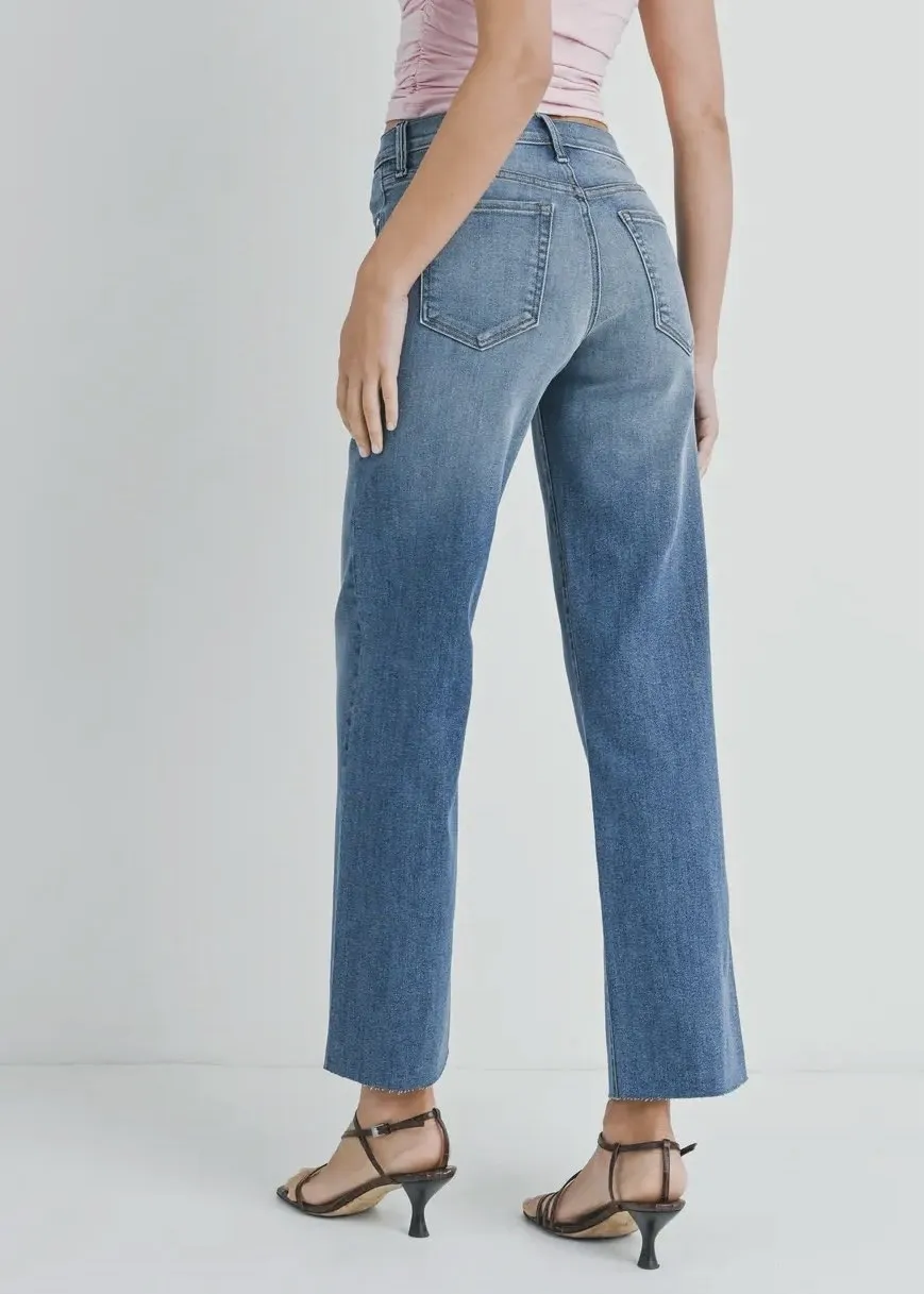 Just Black Medium Wash Slim Palazzo Jean
