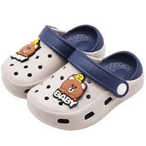 Kids Classic Cute Cartoon Lightweight Sandals (Grey Bear)