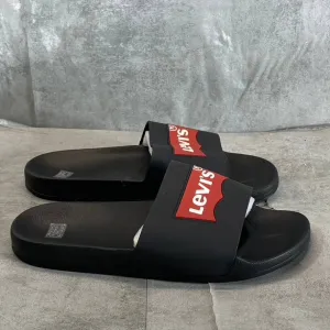 LEVI'S Women's Black Batwing Pool Slide 2 Slip-On Sandals SZ 10