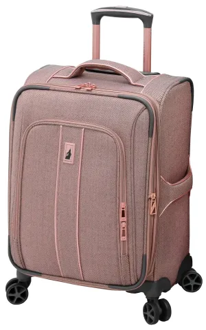 London Fog Newcastle 20" Spinner Carry-On, Rose Charcoal Herringbone