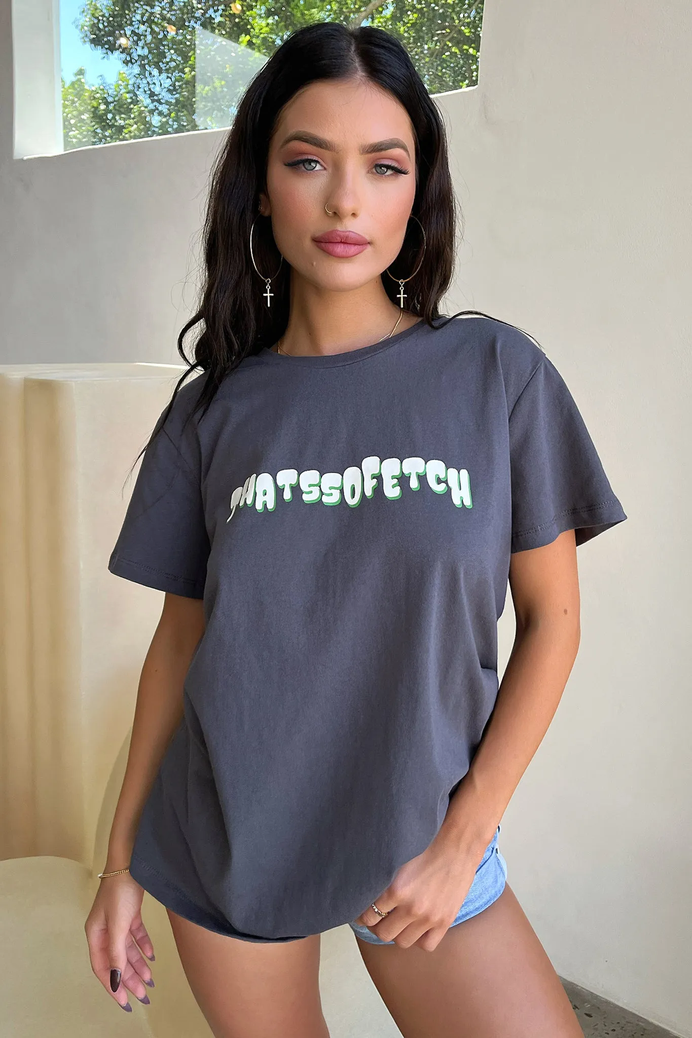 Low Down Tee - Charcoal