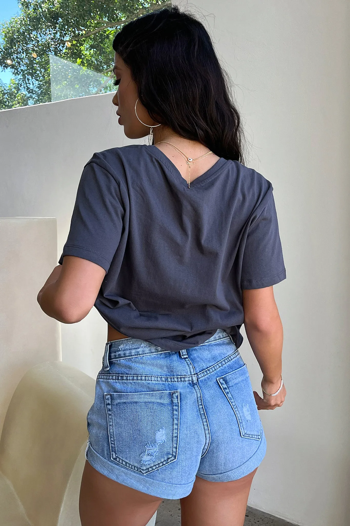 Low Down Tee - Charcoal