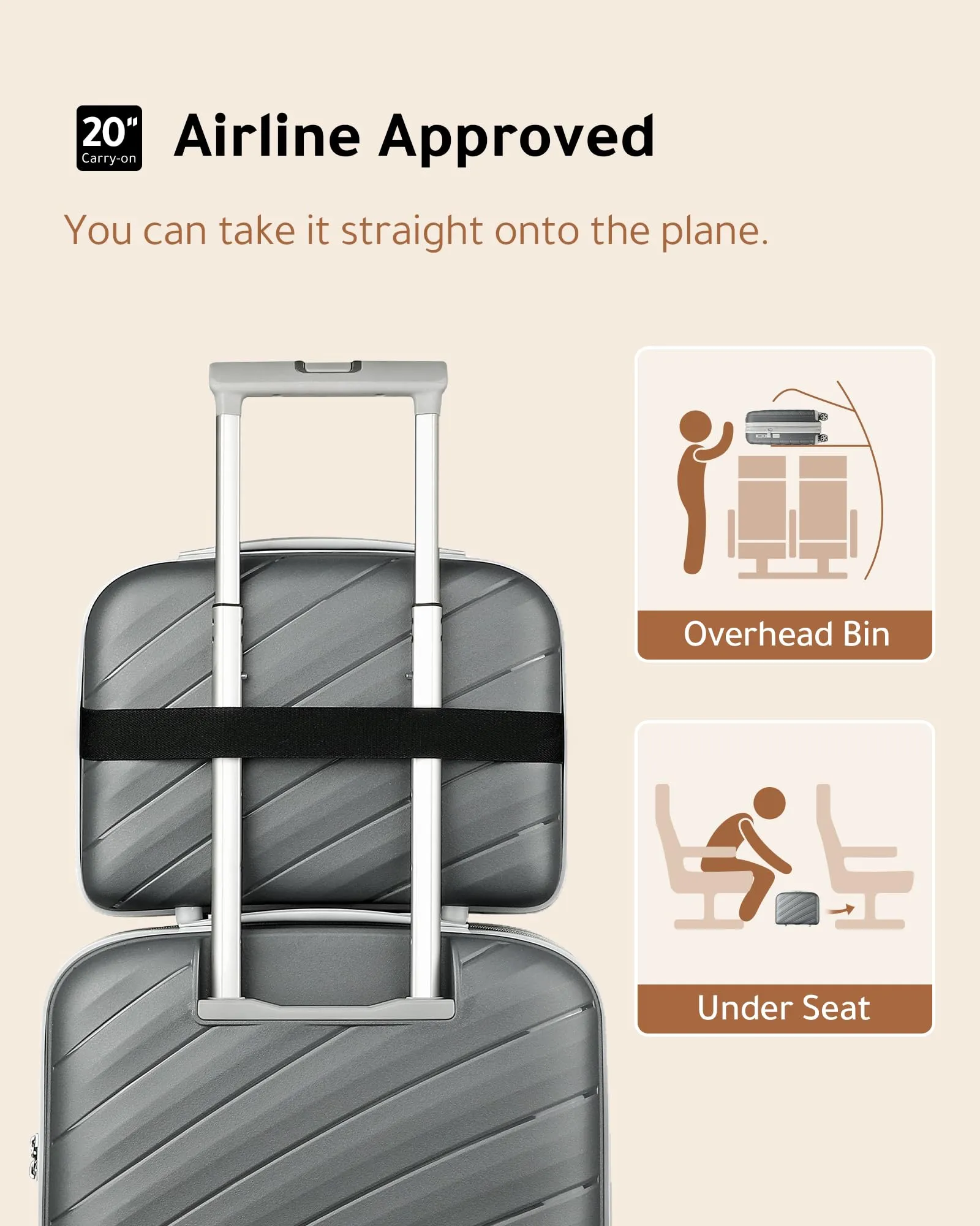 LUGGEX Lightweight 2-Piece Carry-On Luggage Set