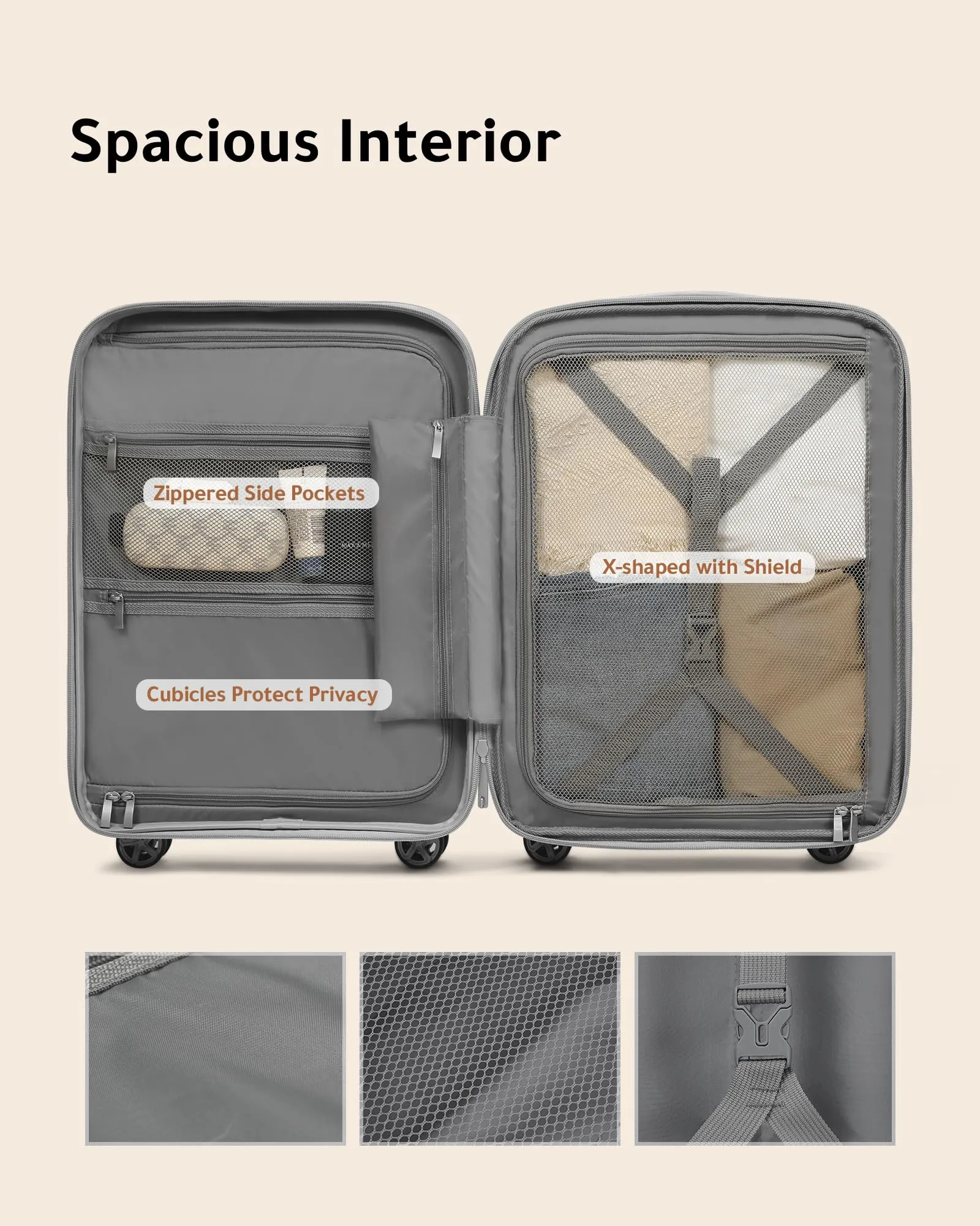 LUGGEX Lightweight 2-Piece Carry-On Luggage Set