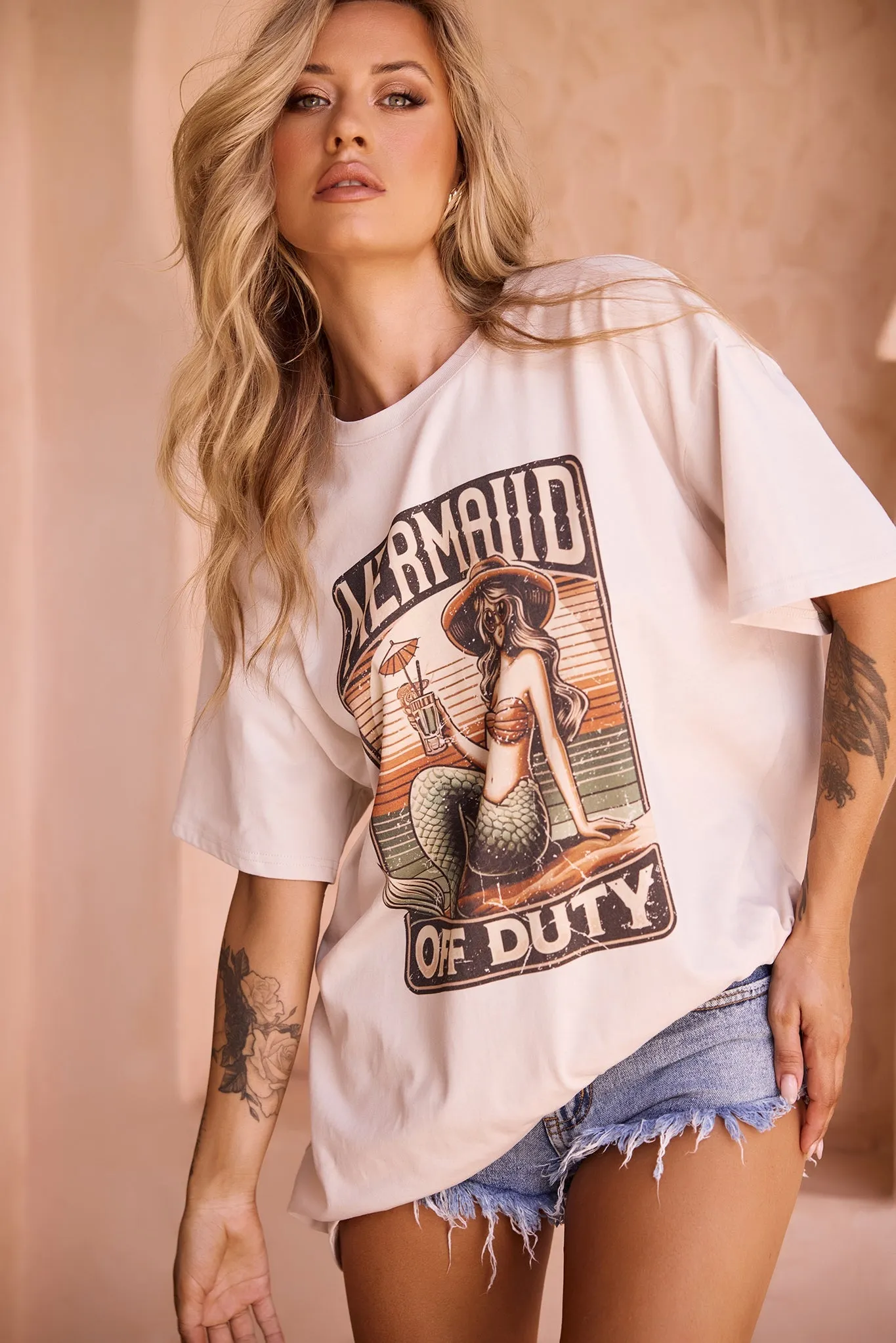 Mermaid Island Tee - Stone