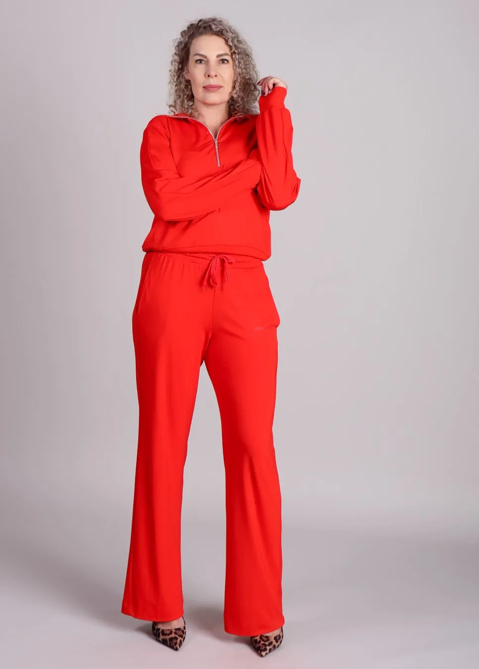 Modstrom MariettaMD t-neck sweater rood met rits