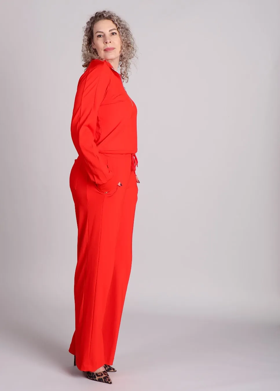 Modstrom MariettaMD t-neck sweater rood met rits
