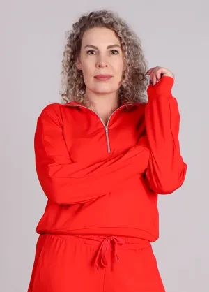 Modstrom MariettaMD t-neck sweater rood met rits