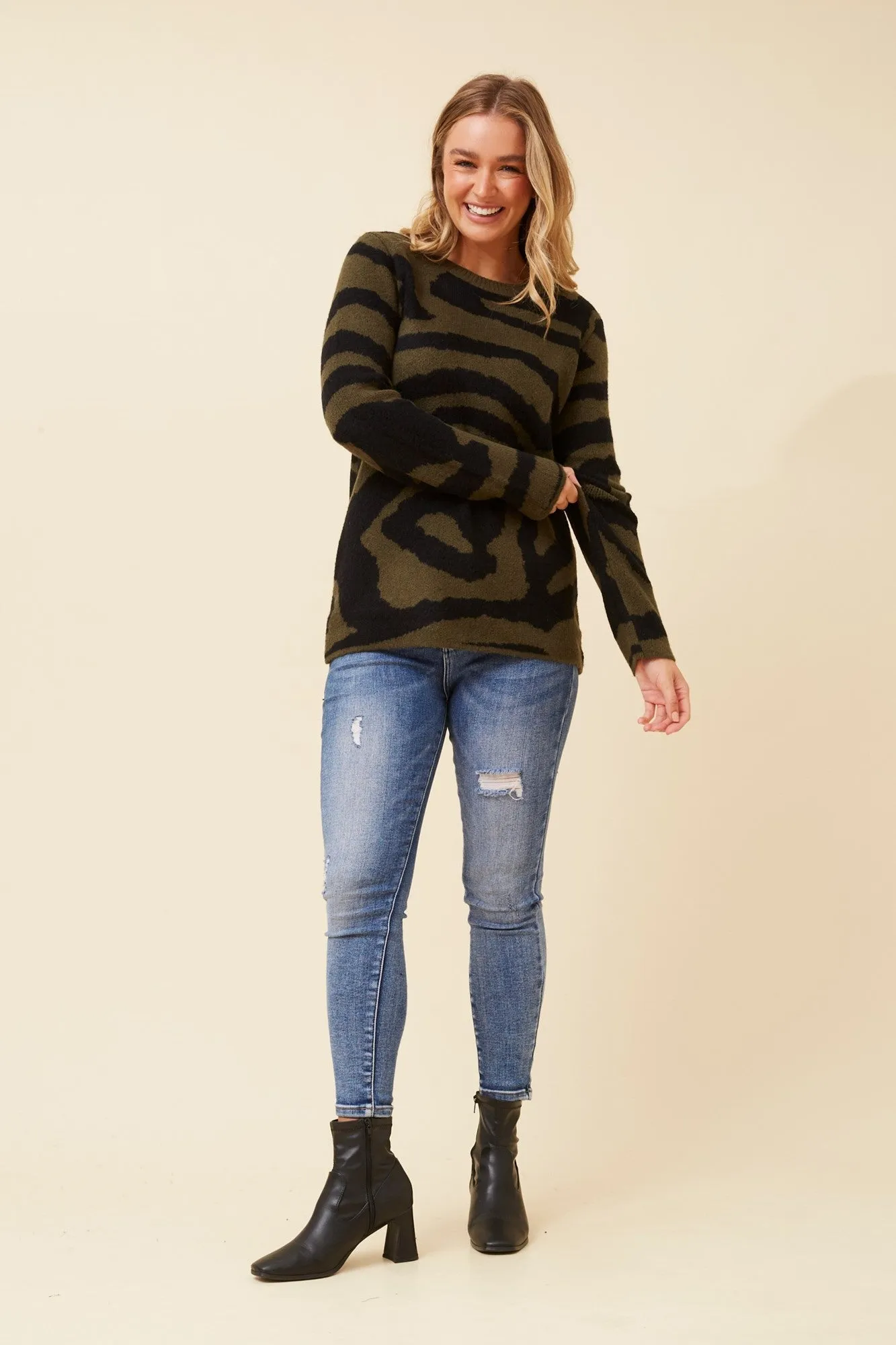 ODILLE ABSTRACT PRINT KNIT JUMPER