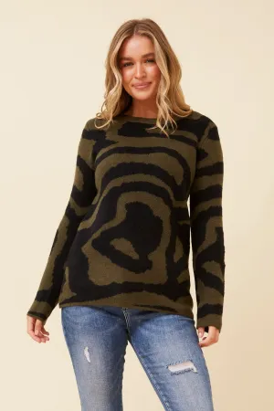 ODILLE ABSTRACT PRINT KNIT JUMPER