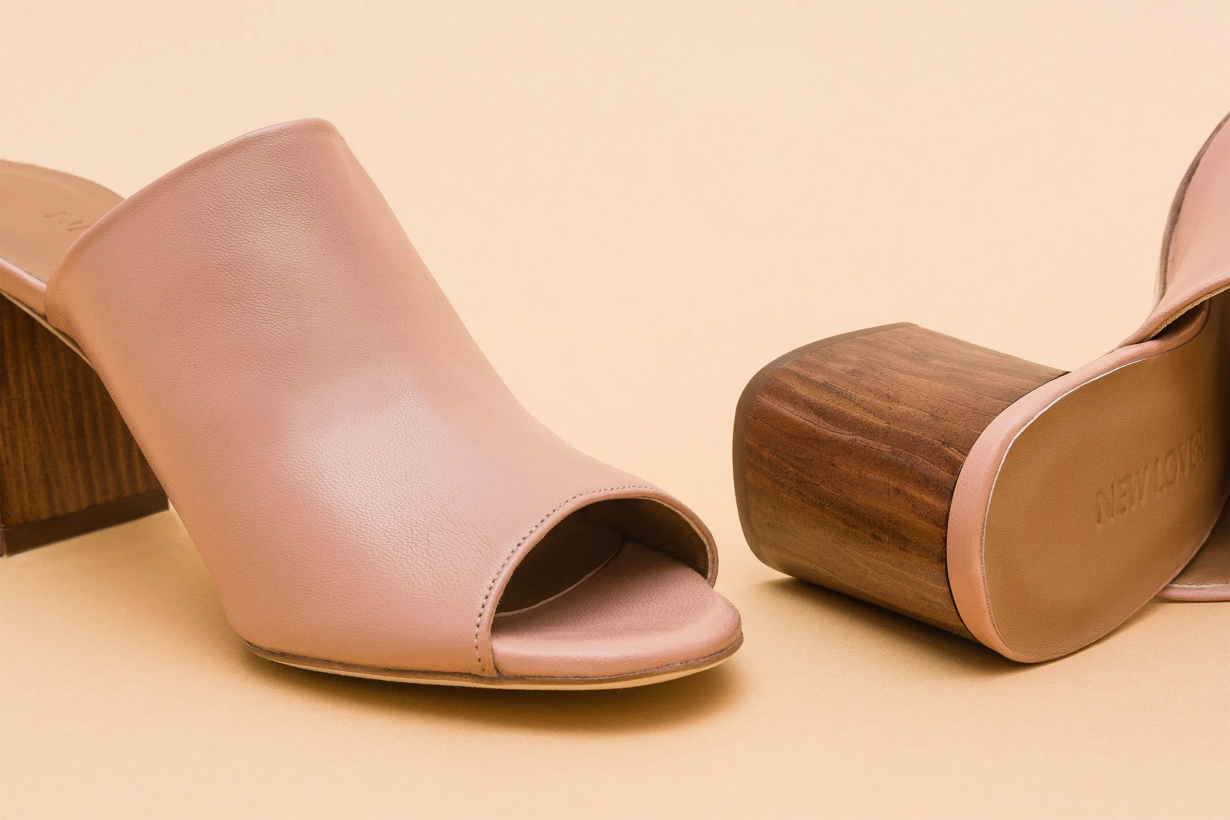 OLIVIA Nude Mule Heels