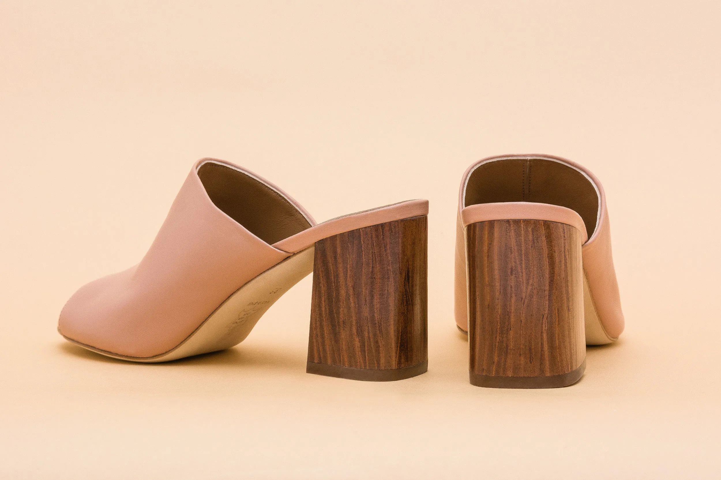 OLIVIA Nude Mule Heels