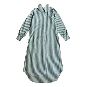 Open-Back Shirt Dress in Green
