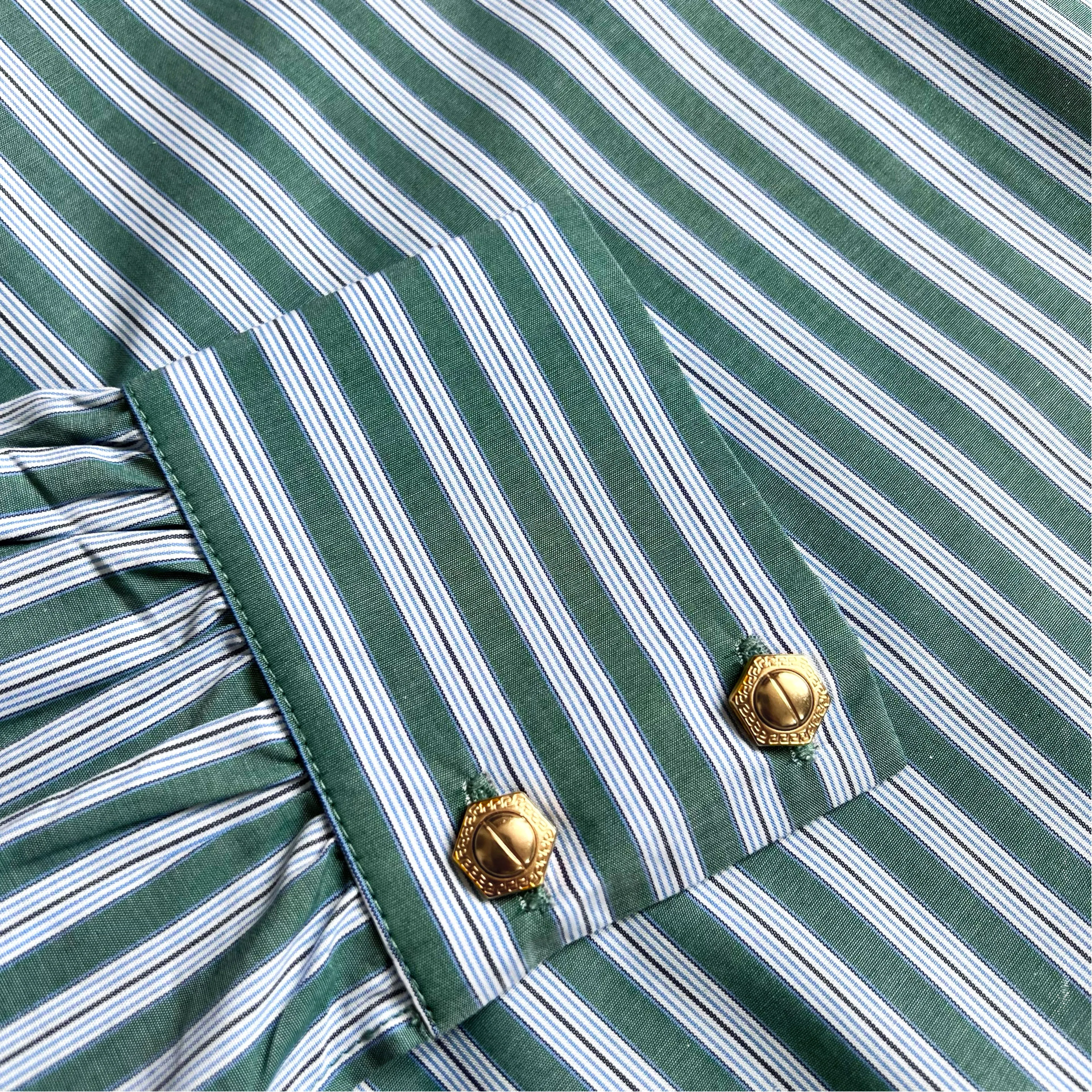 Open-Back Shirt Dress in Green