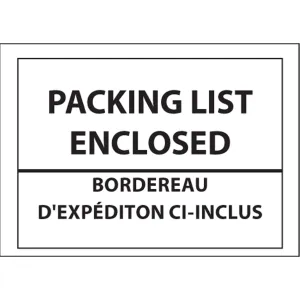 Packing List Envelopes, 4" L x 5" W, Backloading Style