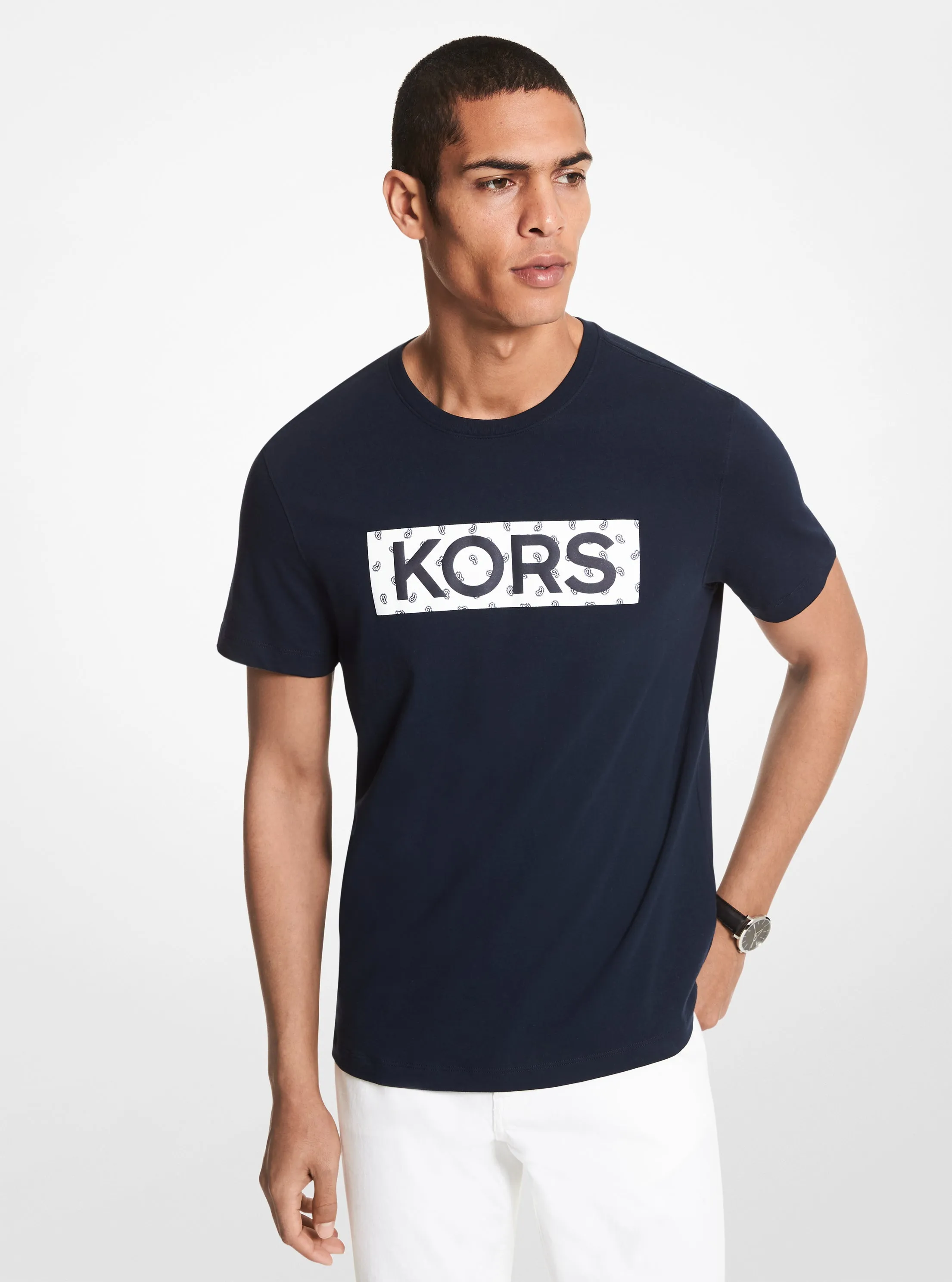 Paisley Logo Cotton T-Shirt