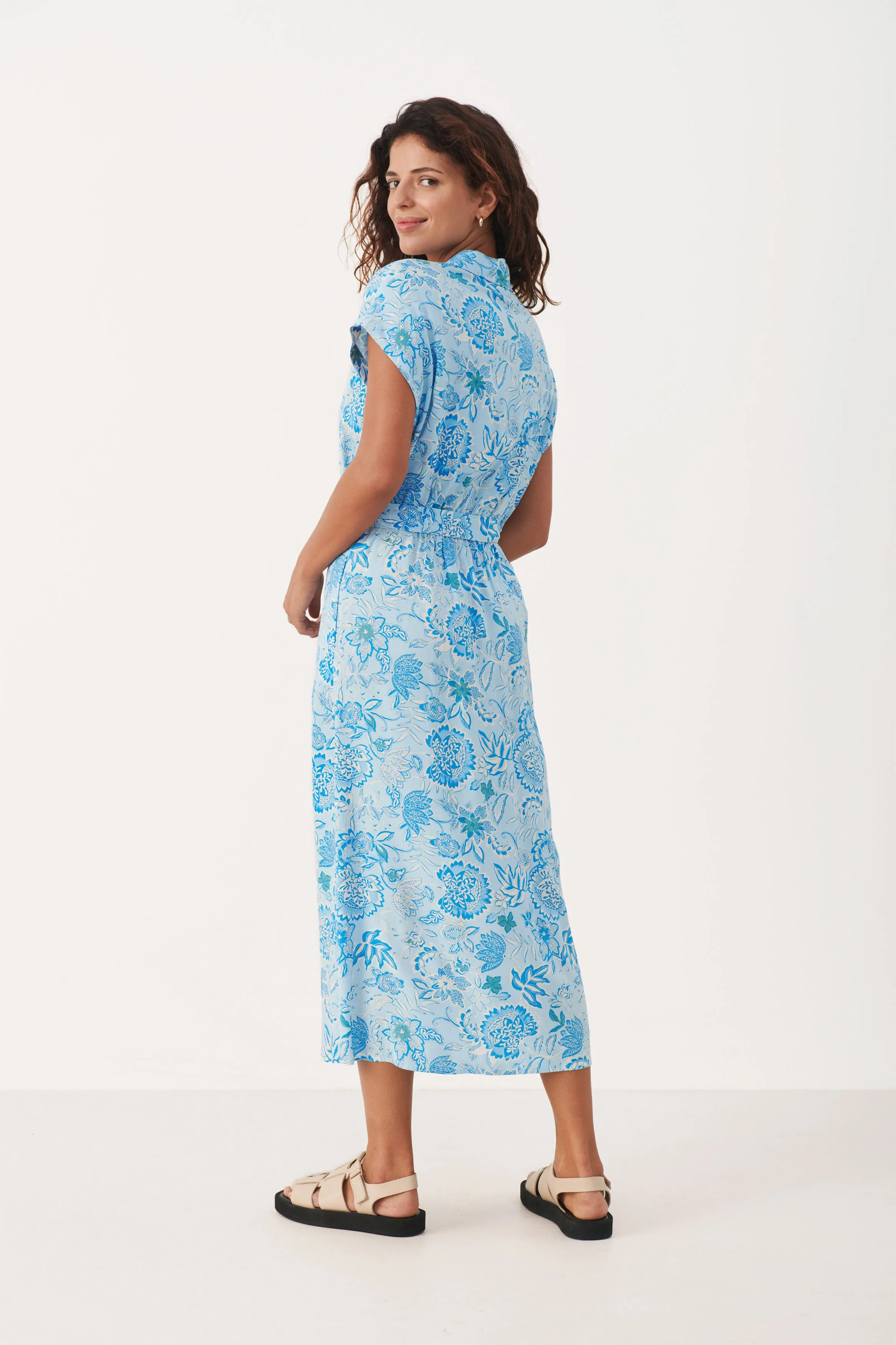 Part Two Atla print belted summer dress summer Song