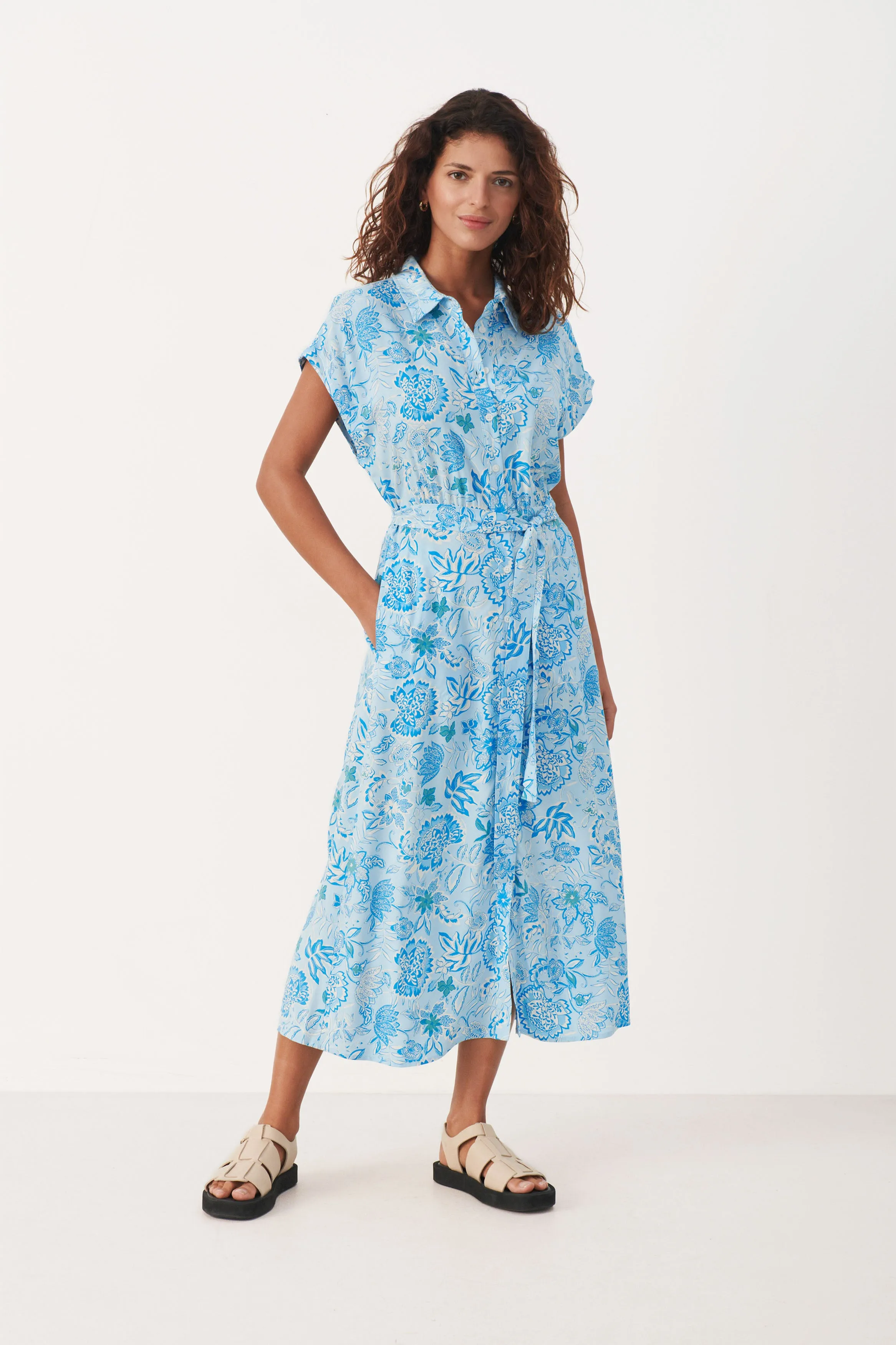 Part Two Atla print belted summer dress summer Song