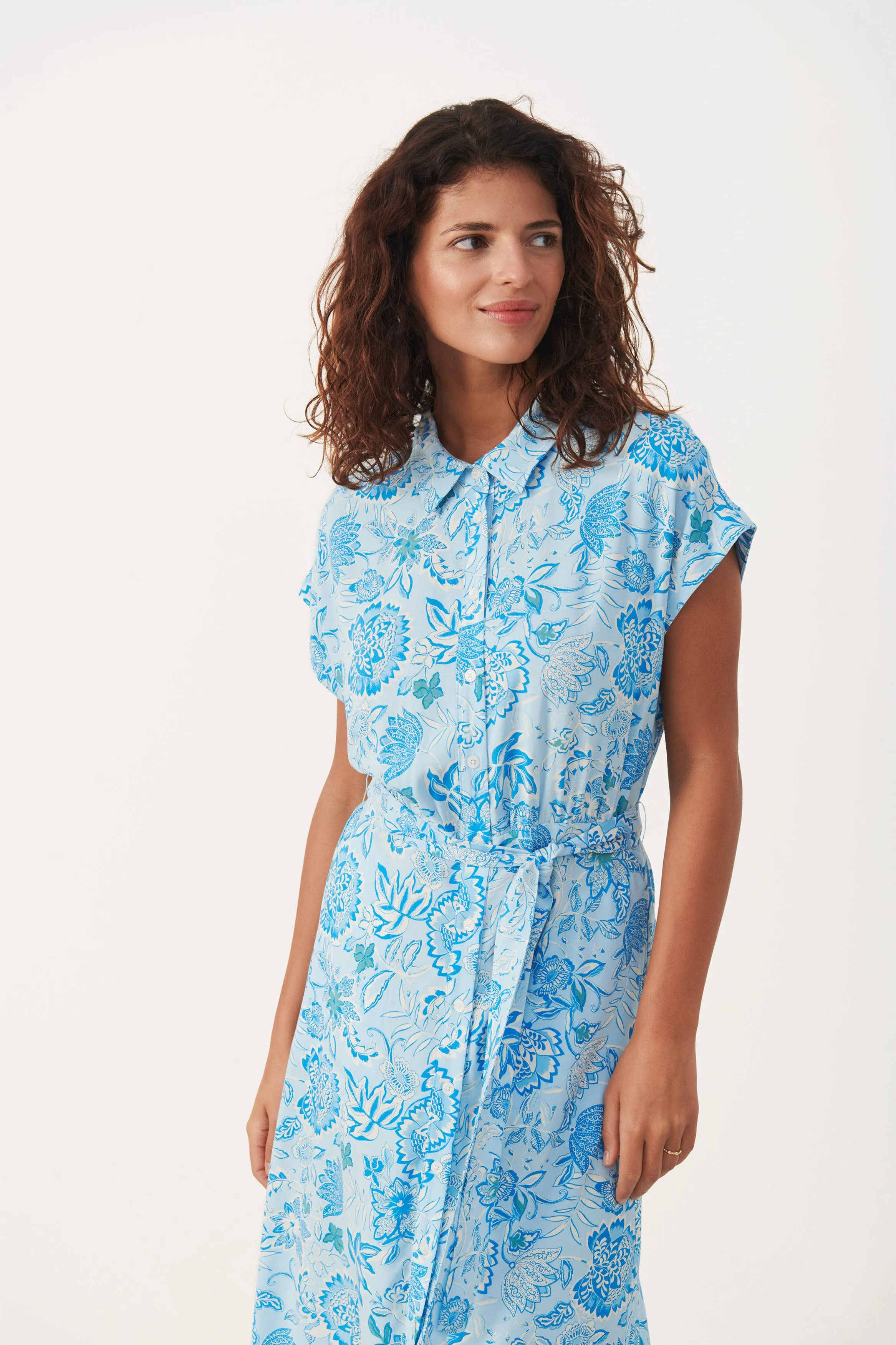 Part Two Atla print belted summer dress summer Song