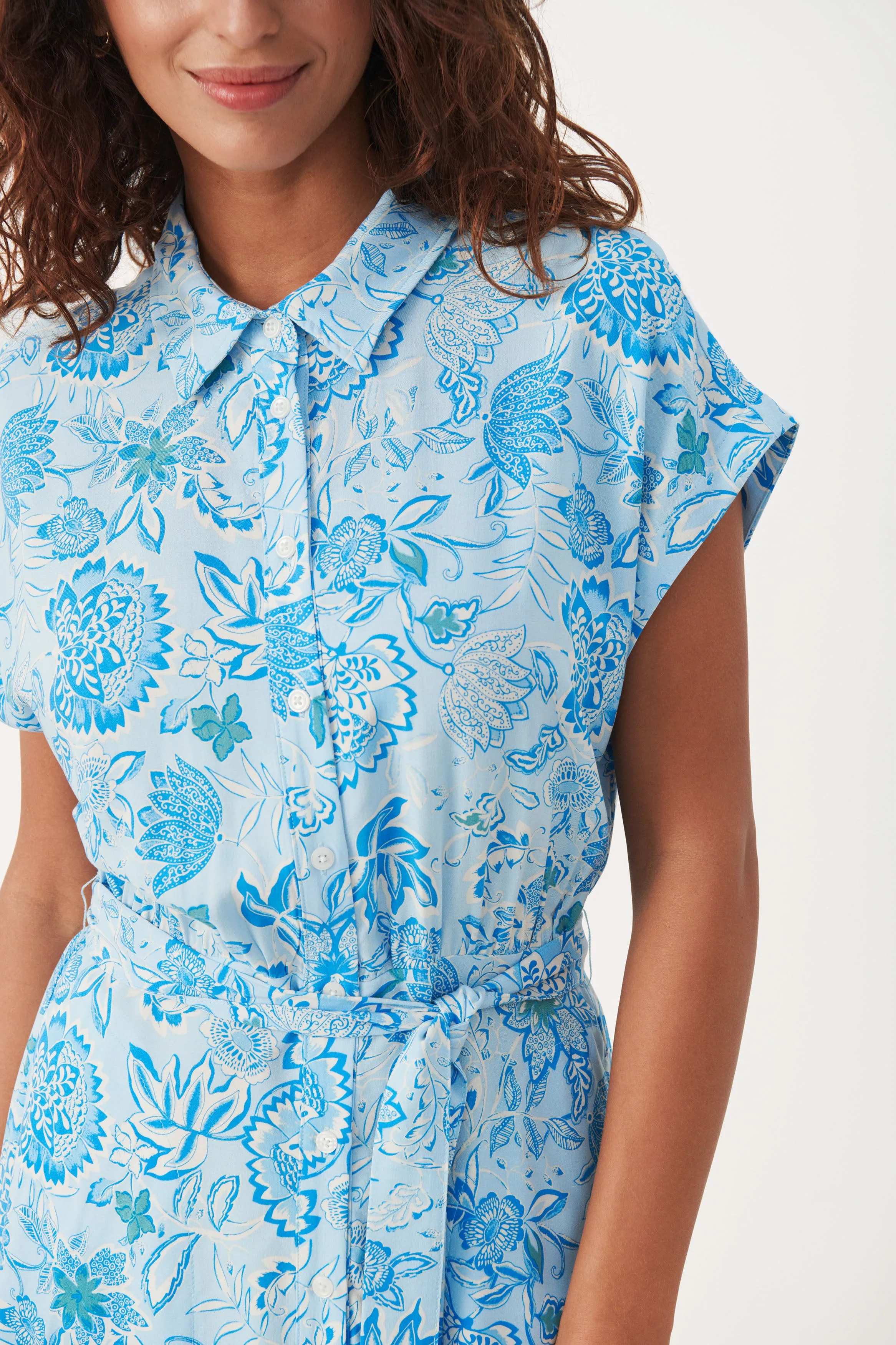 Part Two Atla print belted summer dress summer Song