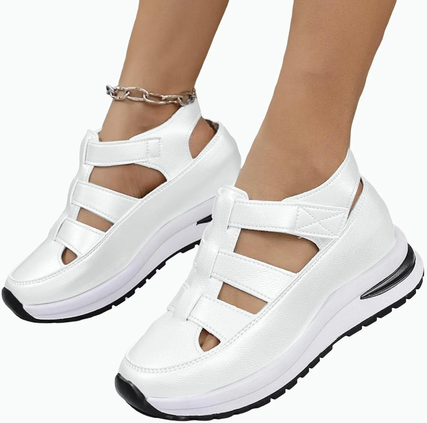 Platform Wedge Sandals for Women Hollow Out Breathable Sandal Closed Toe Sandals Casual Stylish Sandal 2025