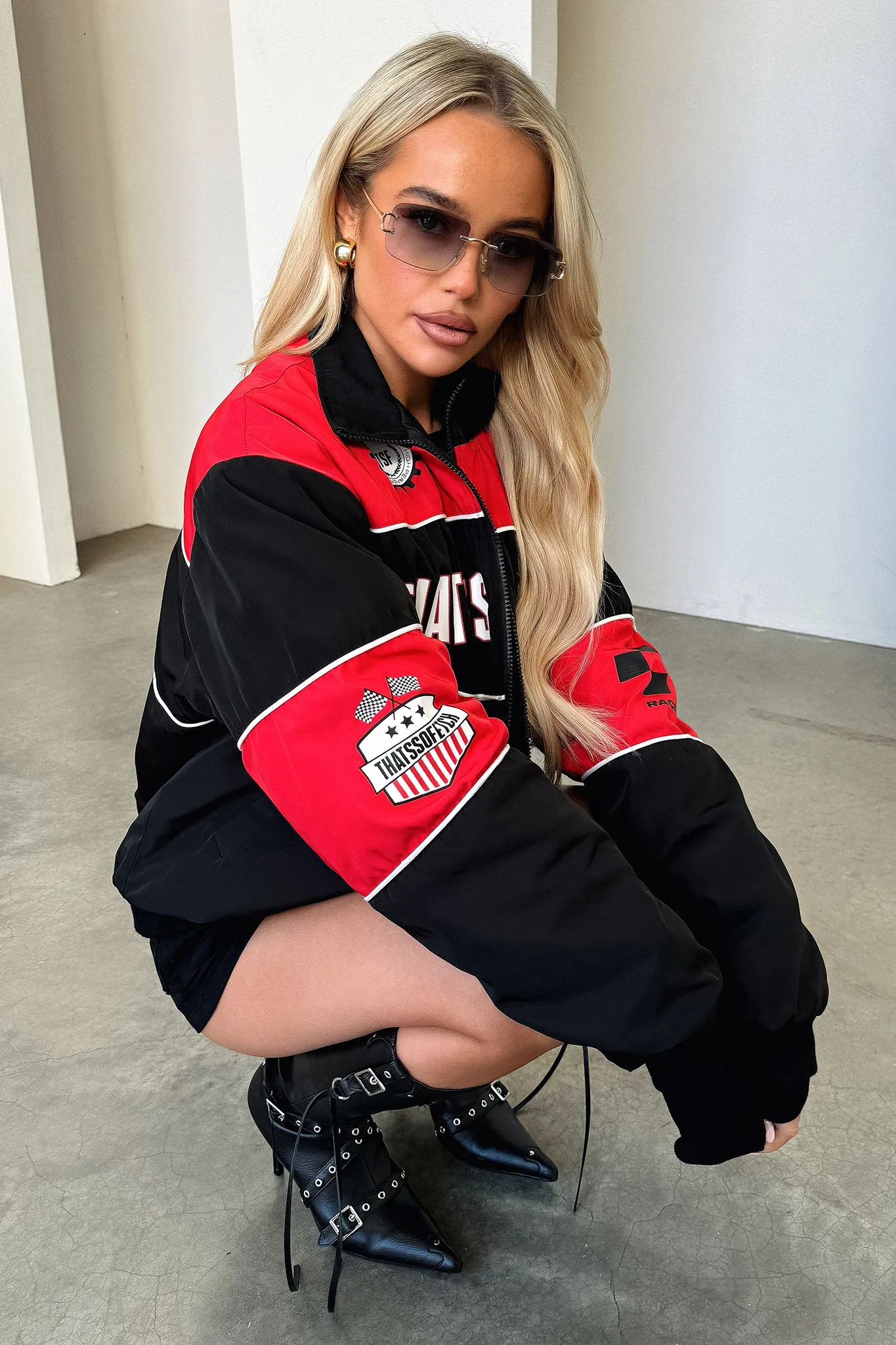 Racer Bomber Jacket - Red