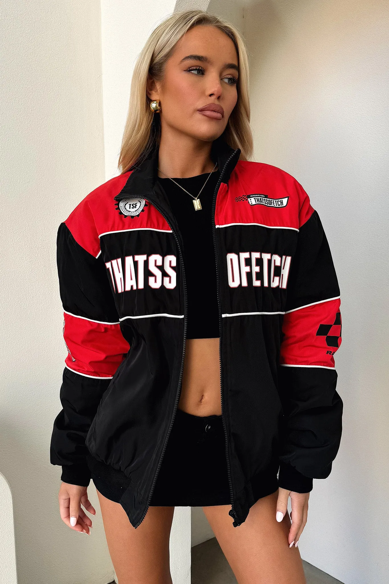 Racer Bomber Jacket - Red
