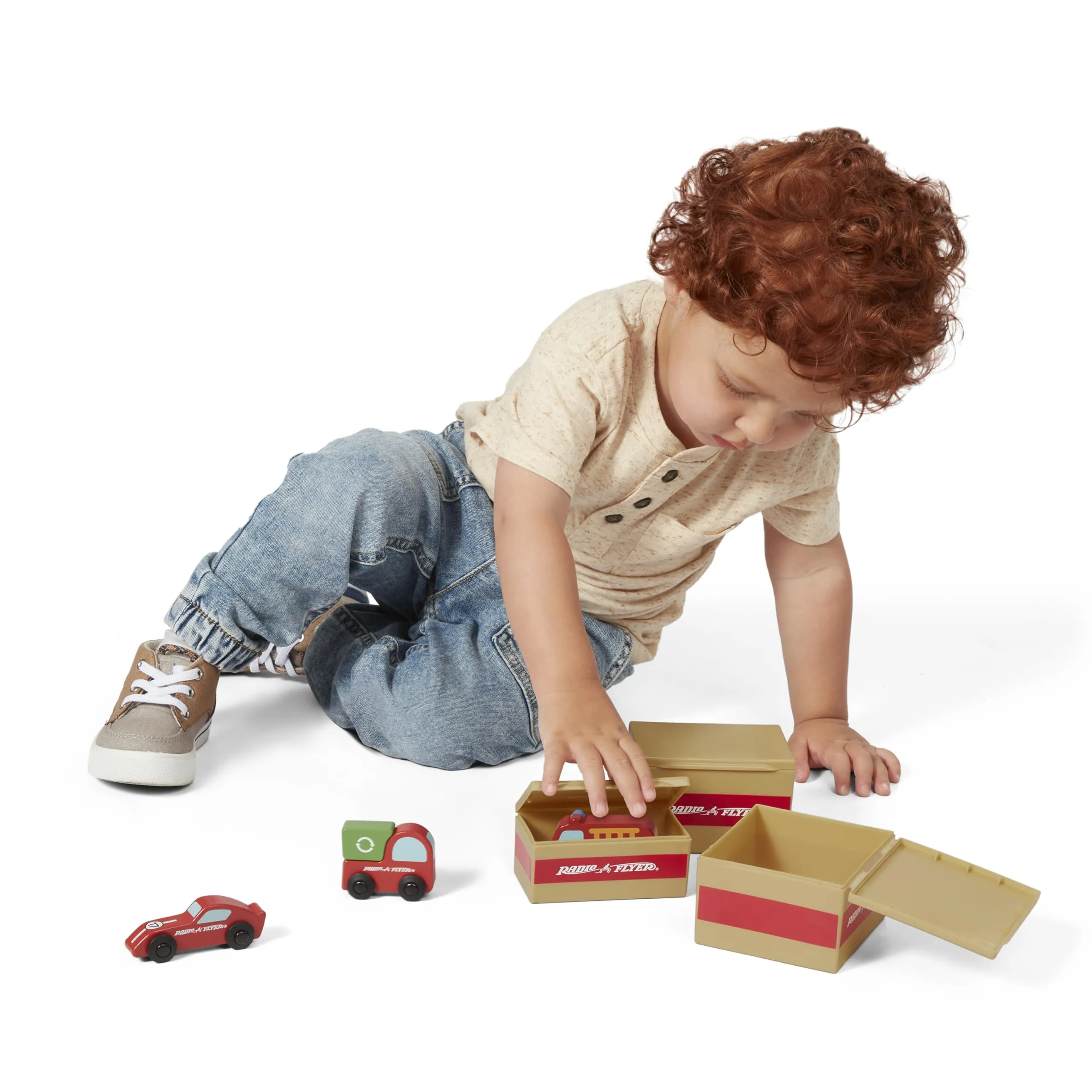 Radio Flyer Delivery Van Ride On Toy for Kids, Red Toddler Ride on Toy for Ages 2 