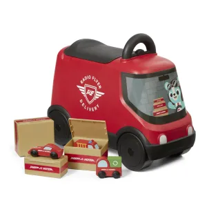 Radio Flyer Delivery Van Ride On Toy for Kids, Red Toddler Ride on Toy for Ages 2 