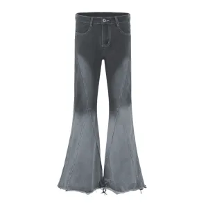 Relaxed fit extreme flare ombre color jean