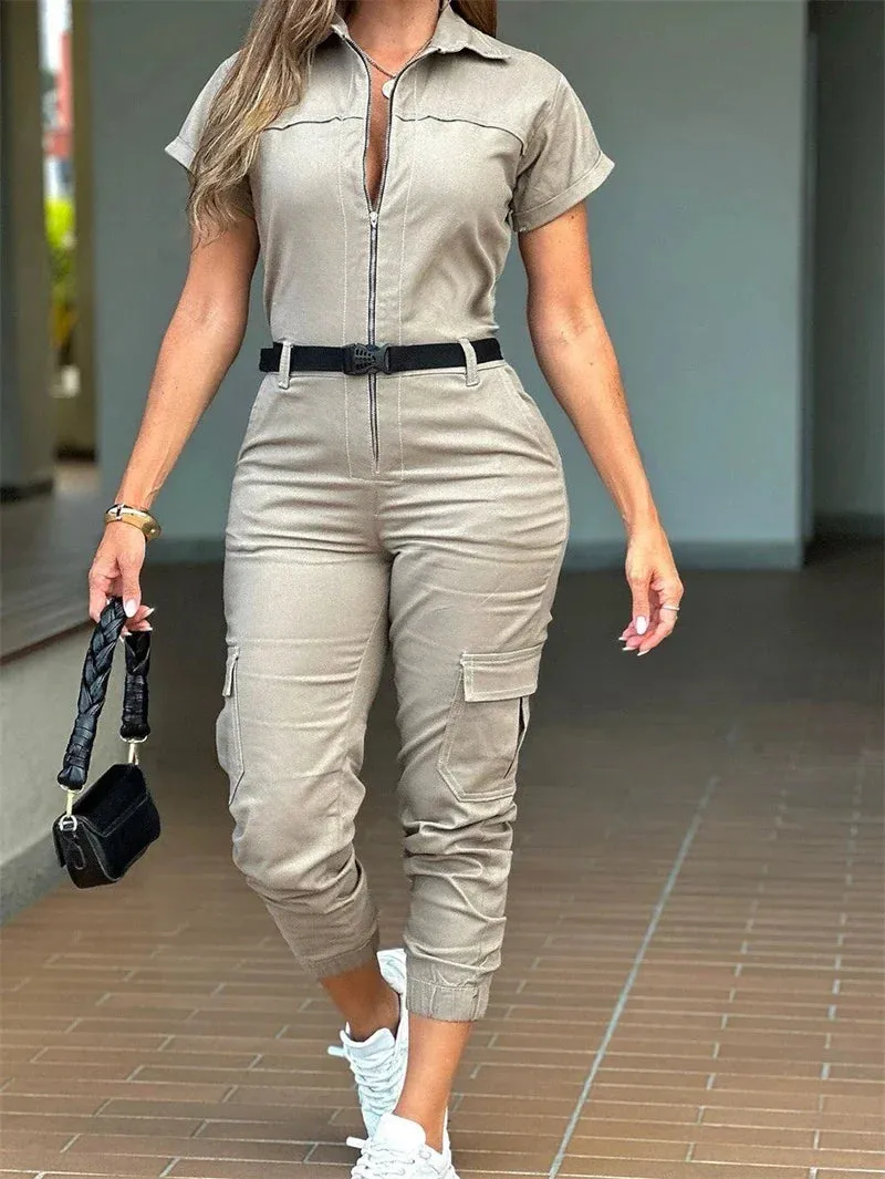 Safari Style Utility Jumpsuit