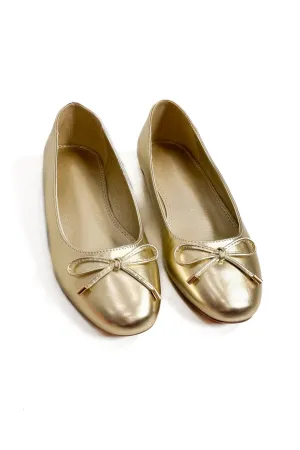 She's a Classic Ballet Flat in Gold