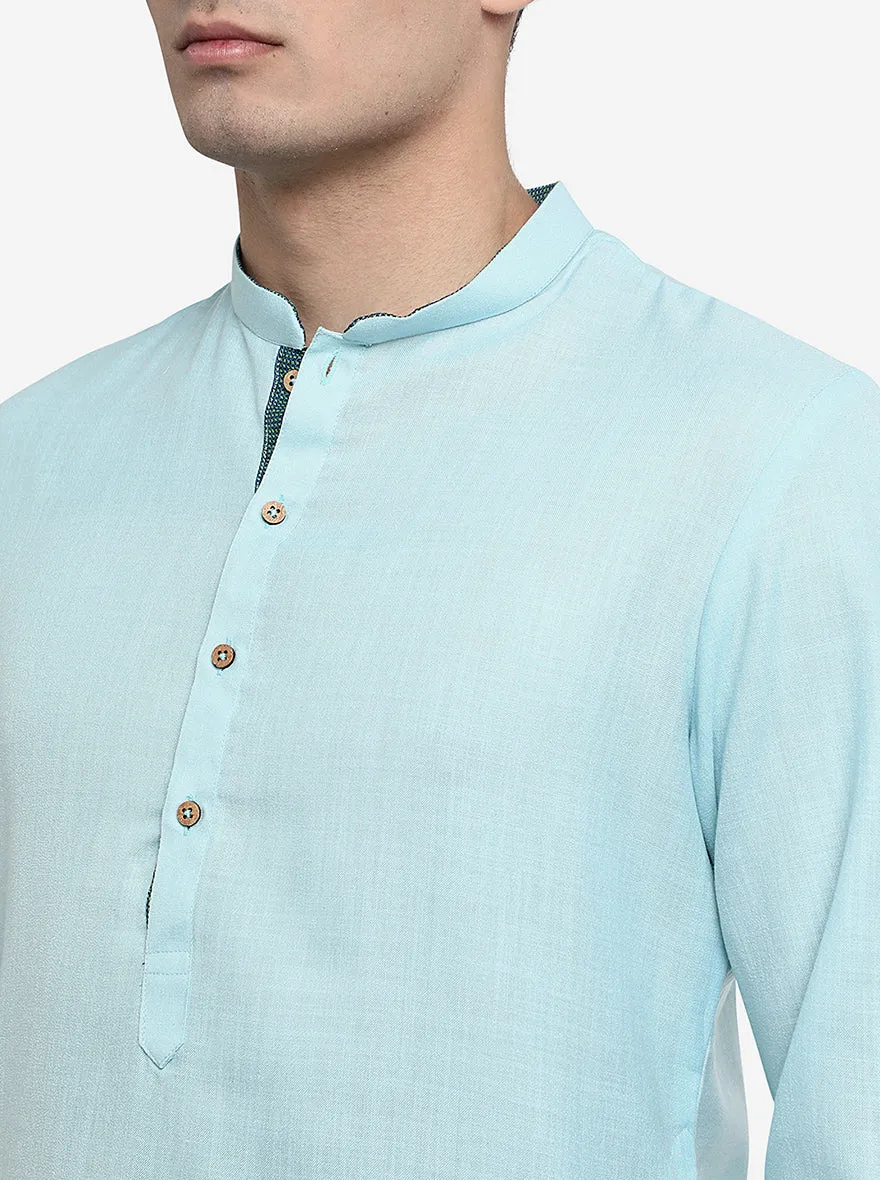 Sky Blue Solid Kurta | Azania